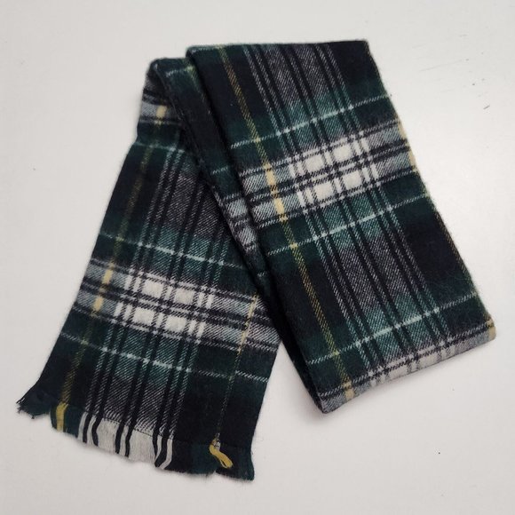 Vintage Tartan Green Plaid 100% Australian Wool Scarf Made In USA - Picture 8 of 8